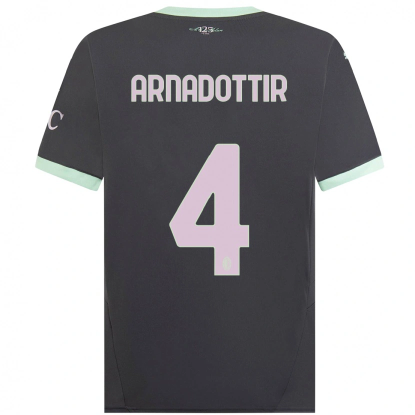 Danxen Heren Guony Arnadottir #4 Grijs Thuisshirt Derde Tenue 2024/25 T-Shirt