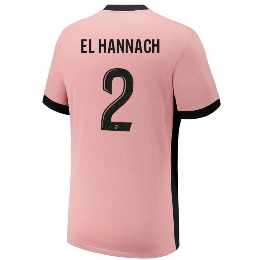 Danxen Heren Naoufel El Hannach #2 Roestroze Thuisshirt Derde Tenue 2024/25 T-Shirt