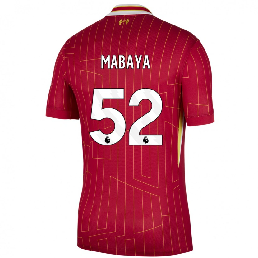 Danxen Dames Isaac Mabaya #52 Rood Geel Wit Thuisshirt Thuistenue 2024/25 T-Shirt