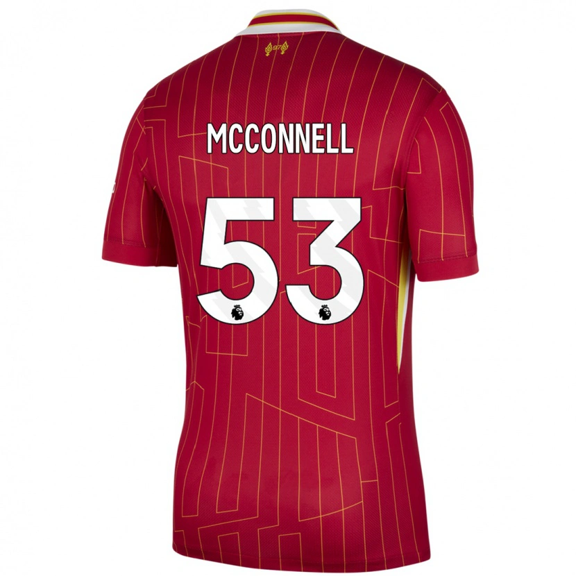 Danxen Dames James Mcconnell #53 Rood Geel Wit Thuisshirt Thuistenue 2024/25 T-Shirt