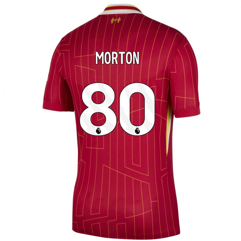 Danxen Dames Tyler Morton #80 Rood Geel Wit Thuisshirt Thuistenue 2024/25 T-Shirt