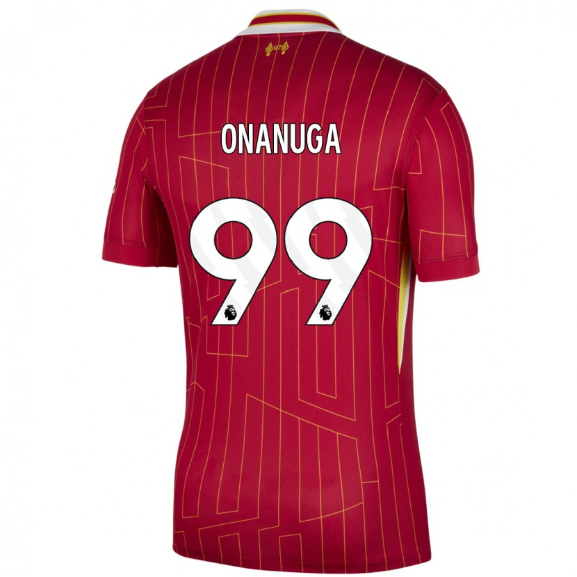 Danxen Dames Fola Onanuga #99 Rood Geel Wit Thuisshirt Thuistenue 2024/25 T-Shirt