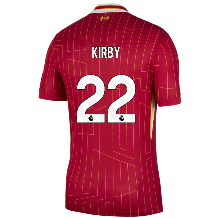Danxen Dames Faye Kirby #22 Rood Geel Wit Thuisshirt Thuistenue 2024/25 T-Shirt