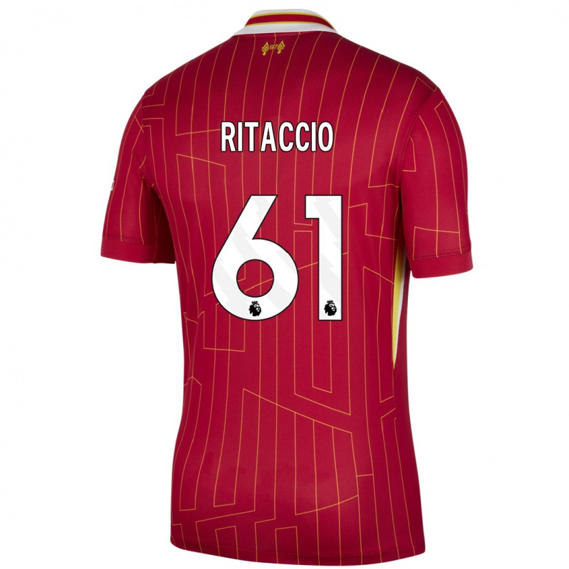 Danxen Dames Matteo Ritaccio #61 Rood Geel Wit Thuisshirt Thuistenue 2024/25 T-Shirt