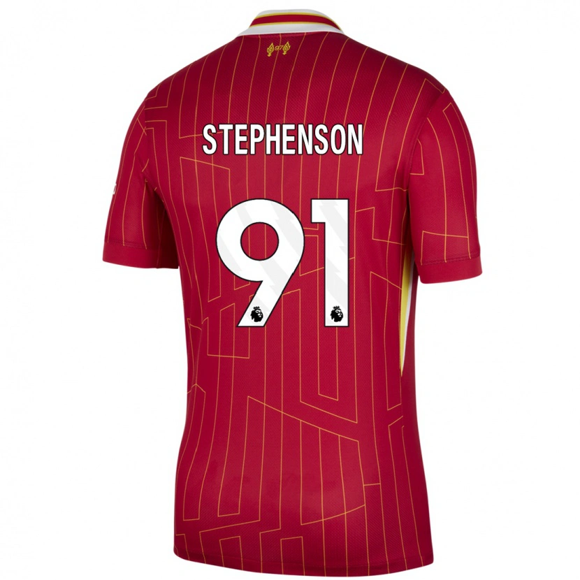 Danxen Dames Luca Stephenson #91 Rood Geel Wit Thuisshirt Thuistenue 2024/25 T-Shirt