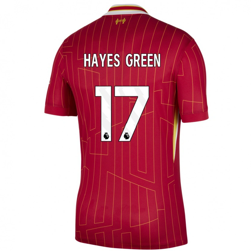 Danxen Dames Charlie Hayes-Green #17 Rood Geel Wit Thuisshirt Thuistenue 2024/25 T-Shirt