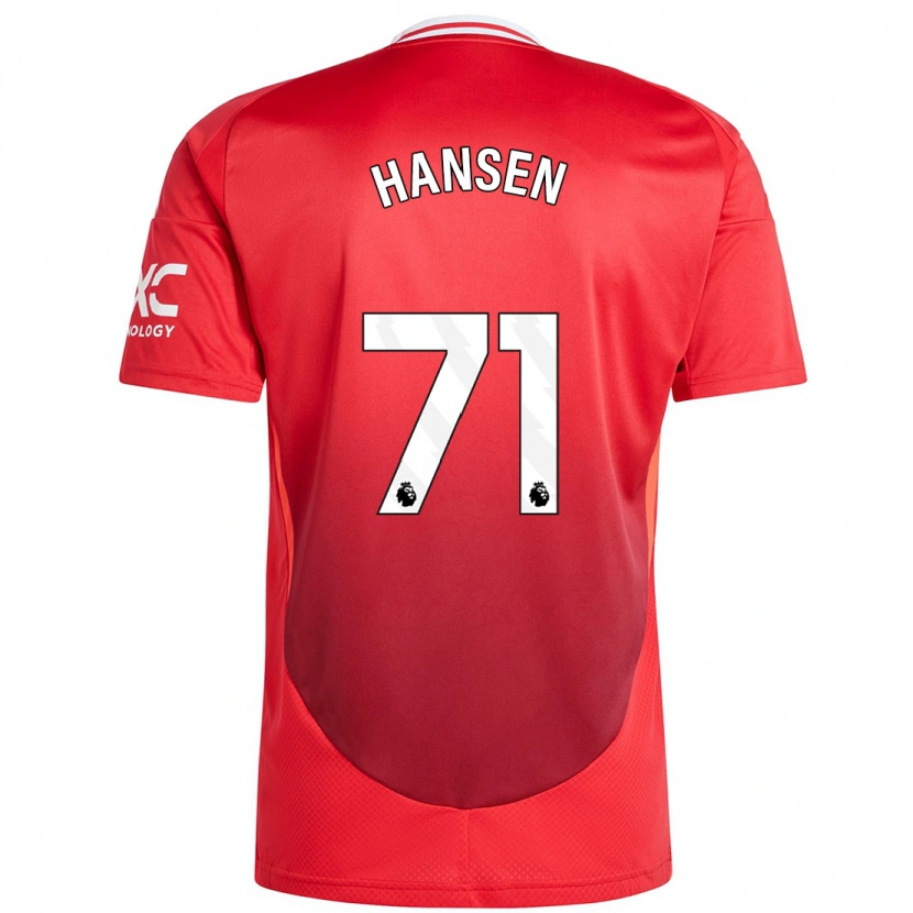 Danxen Dames Isak Hansen-Aaroen #71 Felrood Thuisshirt Thuistenue 2024/25 T-Shirt