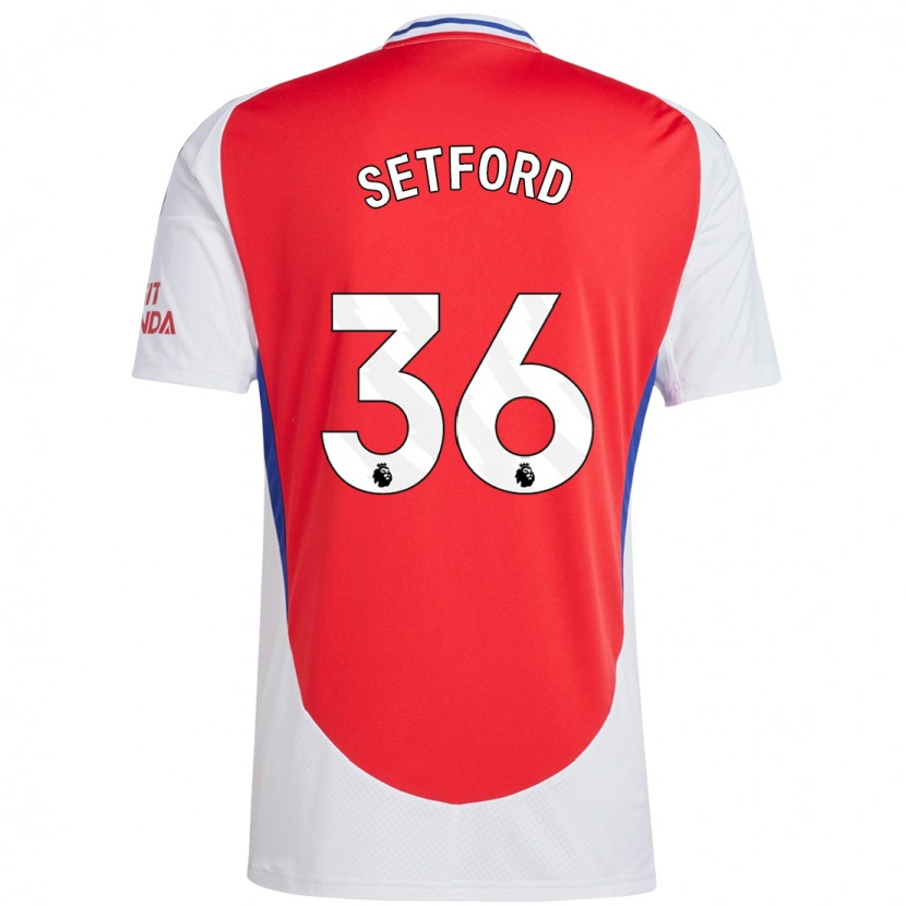 Danxen Dames Tommy Setford #36 Rood Wit Thuisshirt Thuistenue 2024/25 T-Shirt