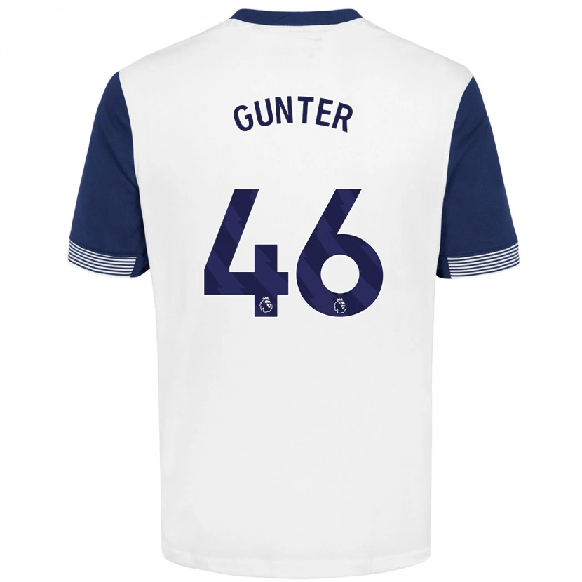 Danxen Dames Luca Gunter #46 Wit Blauw Thuisshirt Thuistenue 2024/25 T-Shirt