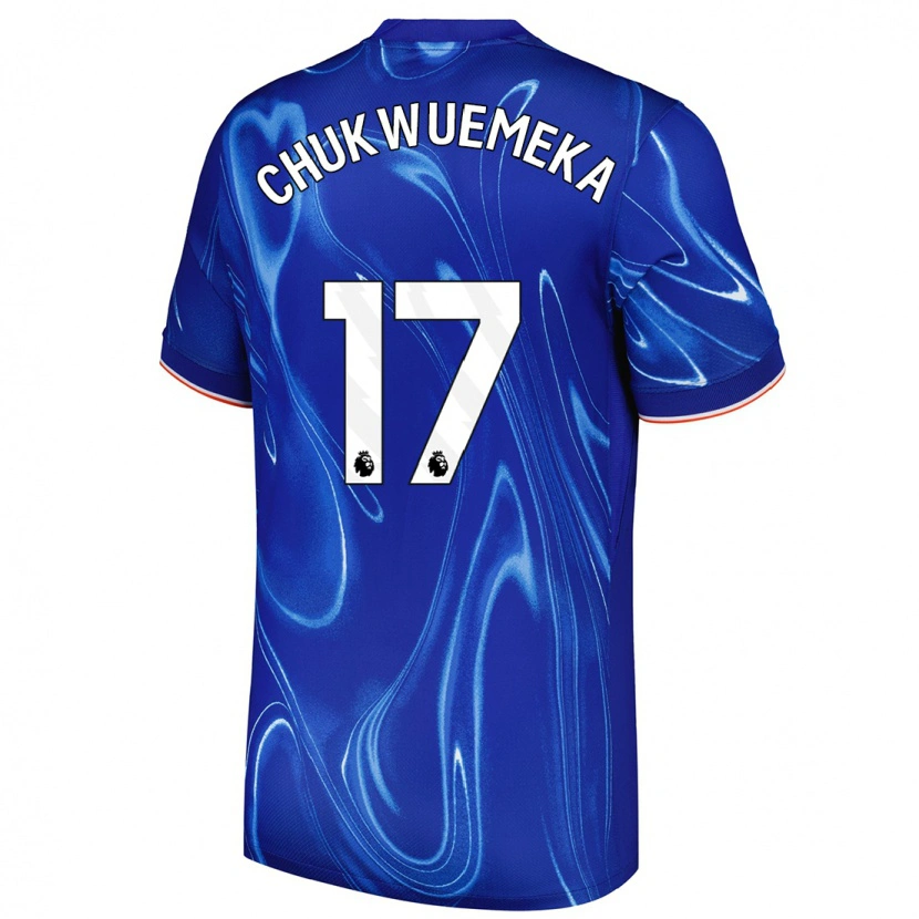 Danxen Dames Carney Chukwuemeka #17 Blauw Wit Thuisshirt Thuistenue 2024/25 T-Shirt