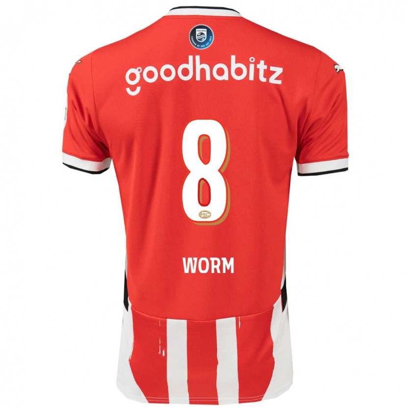 Danxen Dames Siri Worm #8 Rood Wit Thuisshirt Thuistenue 2024/25 T-Shirt