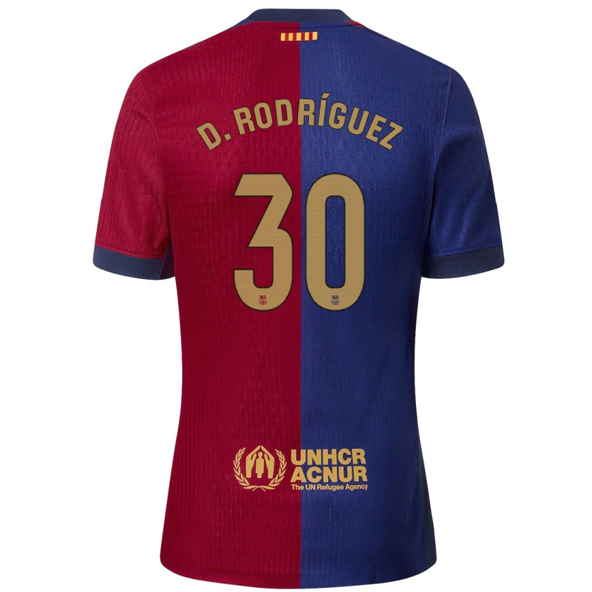 Danxen Dames Dani Rodríguez #30 Blauw Rood Thuisshirt Thuistenue 2024/25 T-Shirt