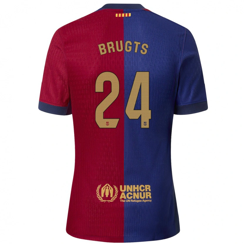 Danxen Dames Esmee Brugts #24 Blauw Rood Thuisshirt Thuistenue 2024/25 T-Shirt