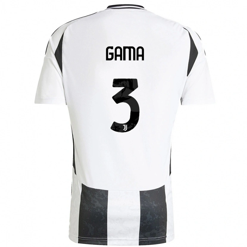 Danxen Dames Sara Gama #3 Wit Zwart Thuisshirt Thuistenue 2024/25 T-Shirt