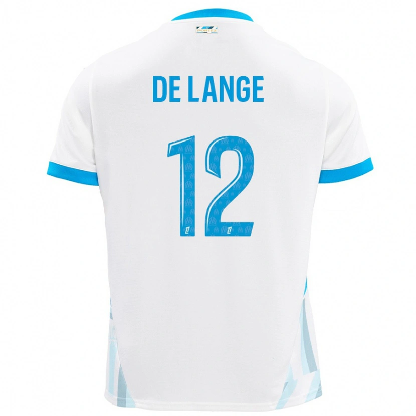 Danxen Dames Jeffrey De Lange #12 Wit Hemelsblauw Thuisshirt Thuistenue 2024/25 T-Shirt