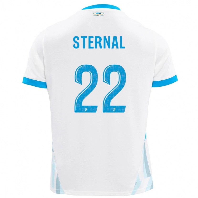 Danxen Dames Enzo Sternal #22 Wit Hemelsblauw Thuisshirt Thuistenue 2024/25 T-Shirt