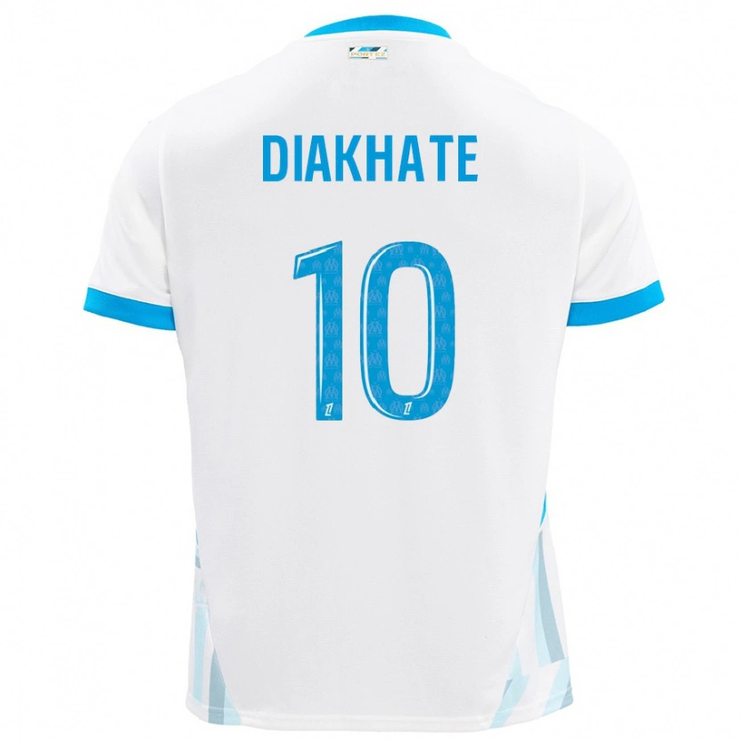 Danxen Dames Ndeye Awa Diakhaté #10 Wit Hemelsblauw Thuisshirt Thuistenue 2024/25 T-Shirt
