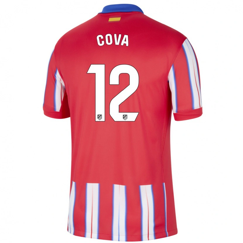 Danxen Dames Adrian Cova #12 Rood Wit Blauw Thuisshirt Thuistenue 2024/25 T-Shirt