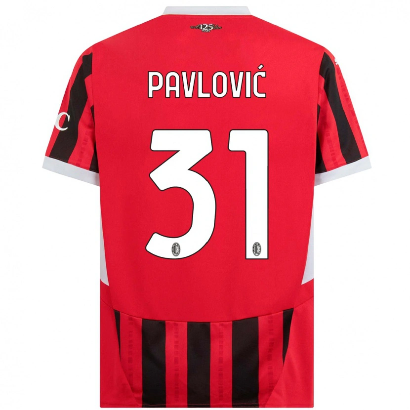 Danxen Dames Strahinja Pavlović #31 Rood Zwart Thuisshirt Thuistenue 2024/25 T-Shirt