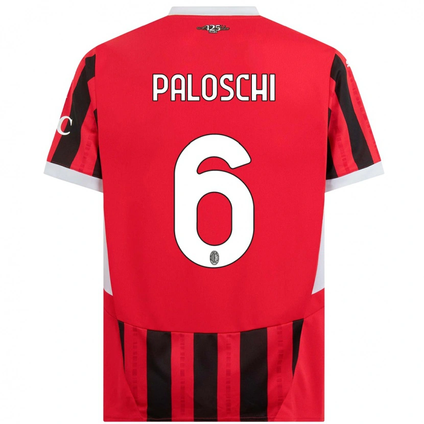 Danxen Dames Dorian Paloschi #6 Rood Zwart Thuisshirt Thuistenue 2024/25 T-Shirt