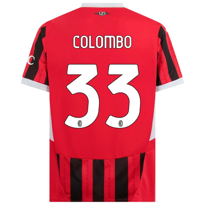 Danxen Dames Federico Colombo #33 Rood Zwart Thuisshirt Thuistenue 2024/25 T-Shirt