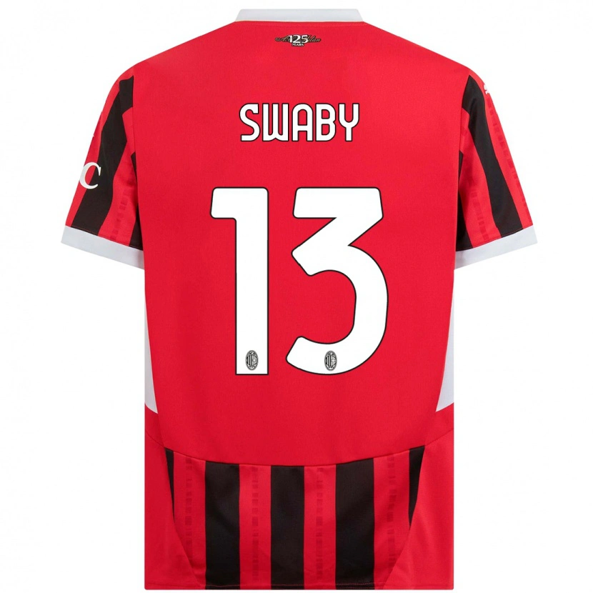 Danxen Dames Allyson Swaby #13 Rood Zwart Thuisshirt Thuistenue 2024/25 T-Shirt