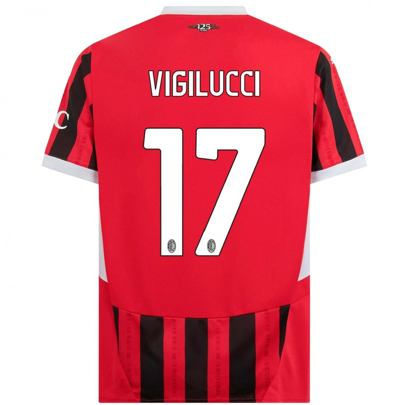 Danxen Dames Valery Vigilucci #17 Rood Zwart Thuisshirt Thuistenue 2024/25 T-Shirt