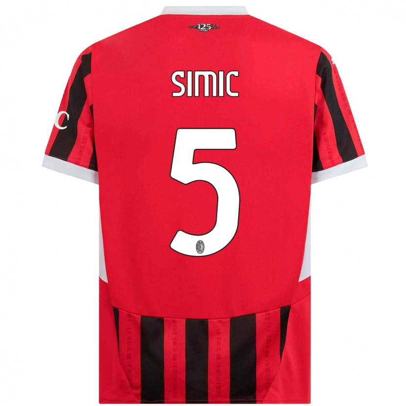 Danxen Dames Jan-Carlo Simic #5 Rood Zwart Thuisshirt Thuistenue 2024/25 T-Shirt