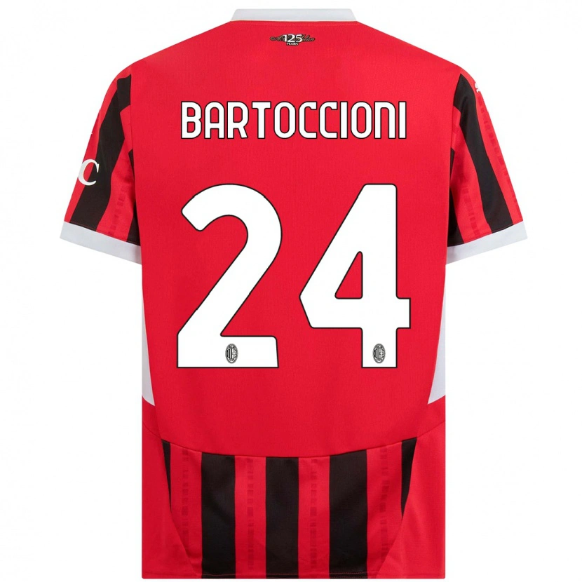 Danxen Dames Andrea Bartoccioni #24 Rood Zwart Thuisshirt Thuistenue 2024/25 T-Shirt
