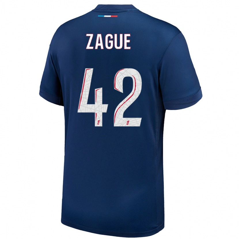 Danxen Dames Yoram Zague #42 Marineblauw Wit Thuisshirt Thuistenue 2024/25 T-Shirt