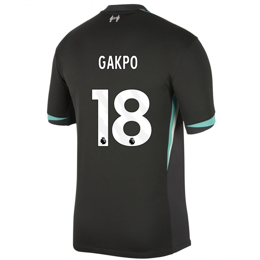 Danxen Dames Cody Gakpo #18 Zwart Antraciet Wit Uitshirt Uittenue 2024/25 T-Shirt