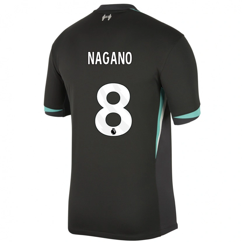 Danxen Dames Fūka Nagano #8 Zwart Antraciet Wit Uitshirt Uittenue 2024/25 T-Shirt