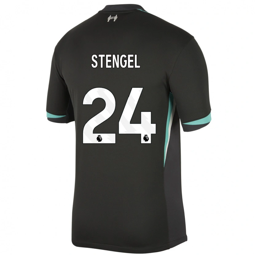 Danxen Dames Katie Stengel #24 Zwart Antraciet Wit Uitshirt Uittenue 2024/25 T-Shirt