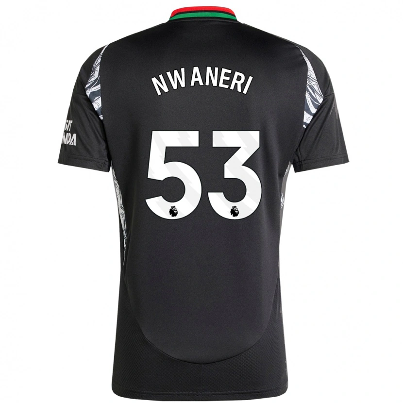 Danxen Dames Ethan Nwaneri #53 Zwart Uitshirt Uittenue 2024/25 T-Shirt