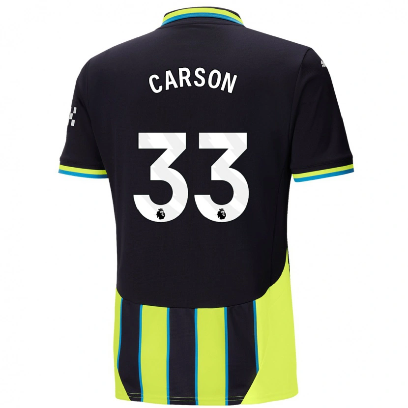 Danxen Dames Scott Carson #33 Blauw Geel Uitshirt Uittenue 2024/25 T-Shirt