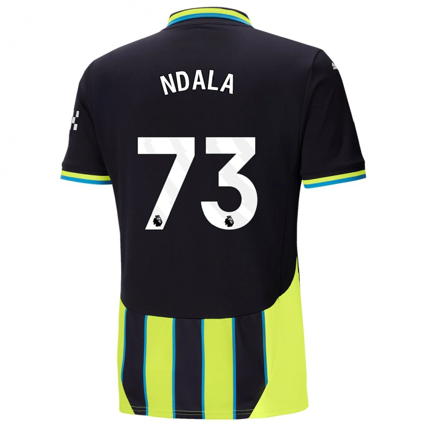 Danxen Dames Joel Ndala #73 Blauw Geel Uitshirt Uittenue 2024/25 T-Shirt