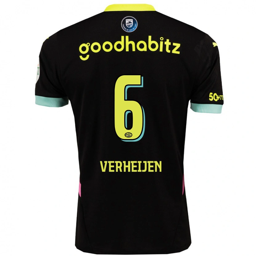 Danxen Dames Janneke Verheijen #6 Zwart Geel Uitshirt Uittenue 2024/25 T-Shirt