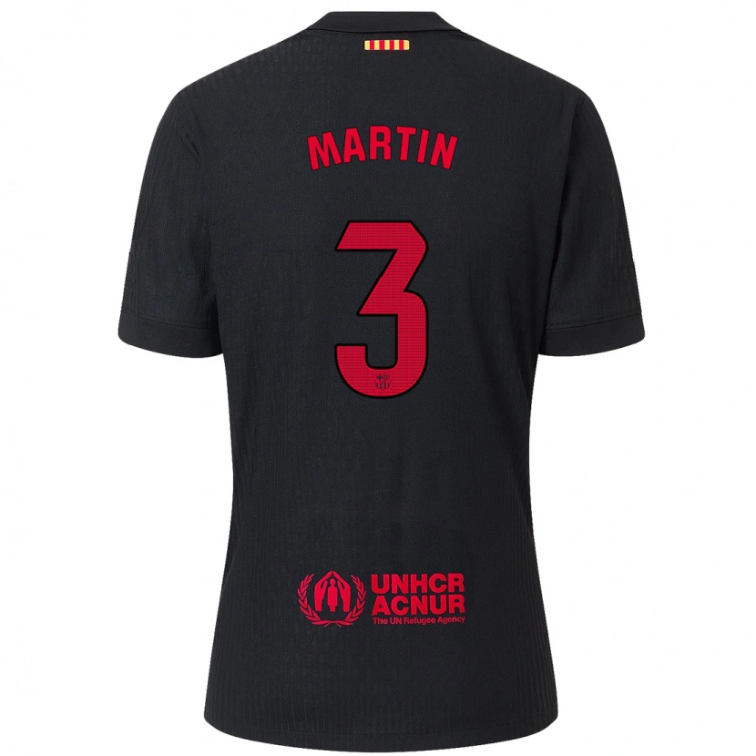 Danxen Dames Gerard Martín #3 Zwart Rood Uitshirt Uittenue 2024/25 T-Shirt