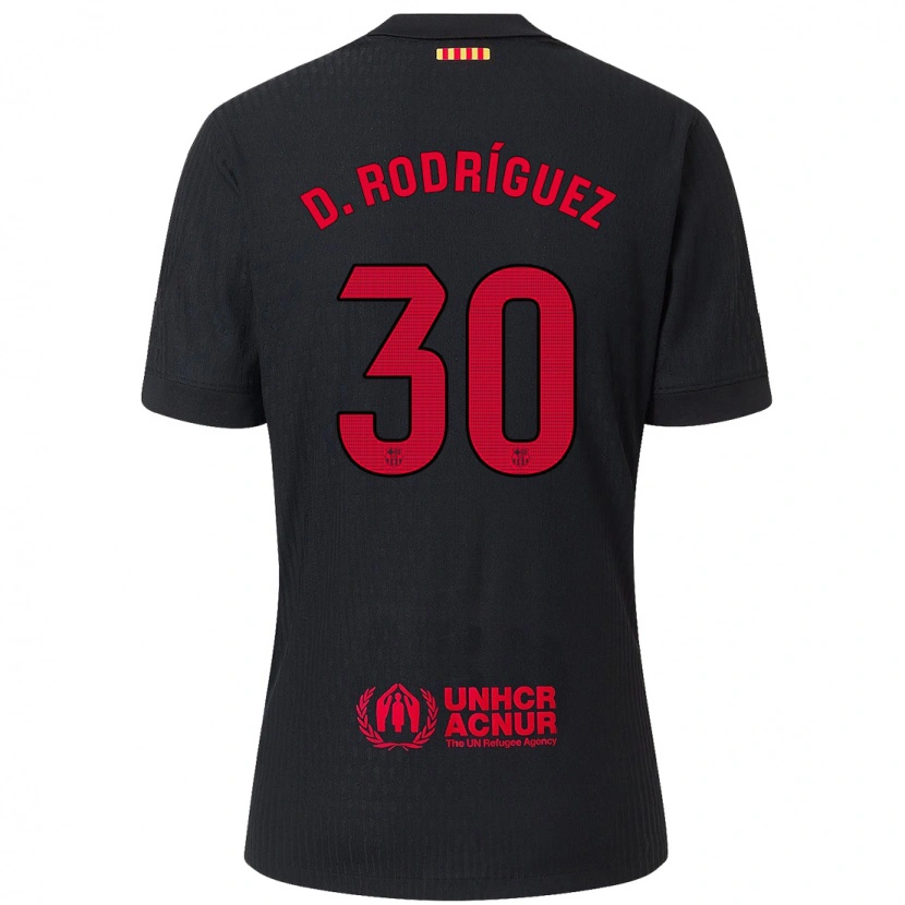 Danxen Dames Dani Rodríguez #30 Zwart Rood Uitshirt Uittenue 2024/25 T-Shirt