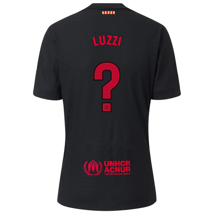 Danxen Dames Fabian Luzzi #0 Zwart Rood Uitshirt Uittenue 2024/25 T-Shirt