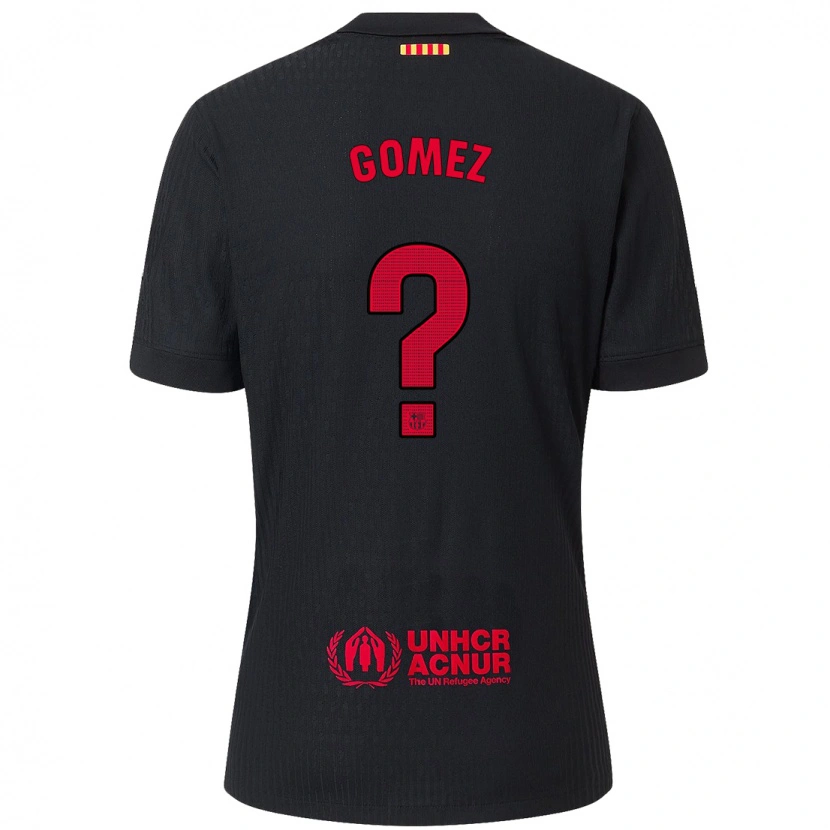 Danxen Dames Antonio Gomez #0 Zwart Rood Uitshirt Uittenue 2024/25 T-Shirt