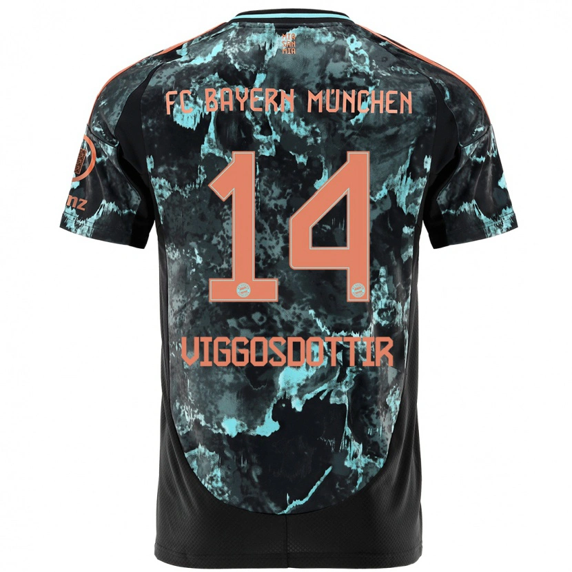 Danxen Dames Glodis Perla Viggosdottir #14 Zwart Uitshirt Uittenue 2024/25 T-Shirt