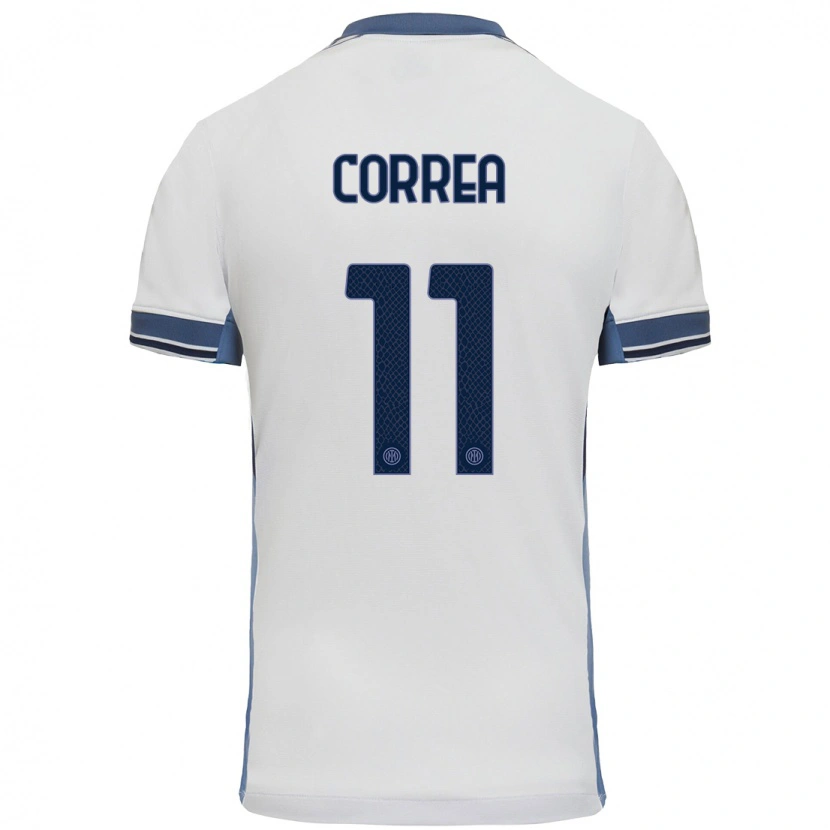 Danxen Dames Joaquín Correa #11 Wit Grijs Uitshirt Uittenue 2024/25 T-Shirt
