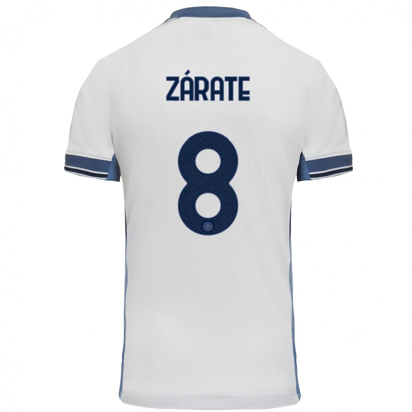 Danxen Dames Dilan Zárate #8 Wit Grijs Uitshirt Uittenue 2024/25 T-Shirt