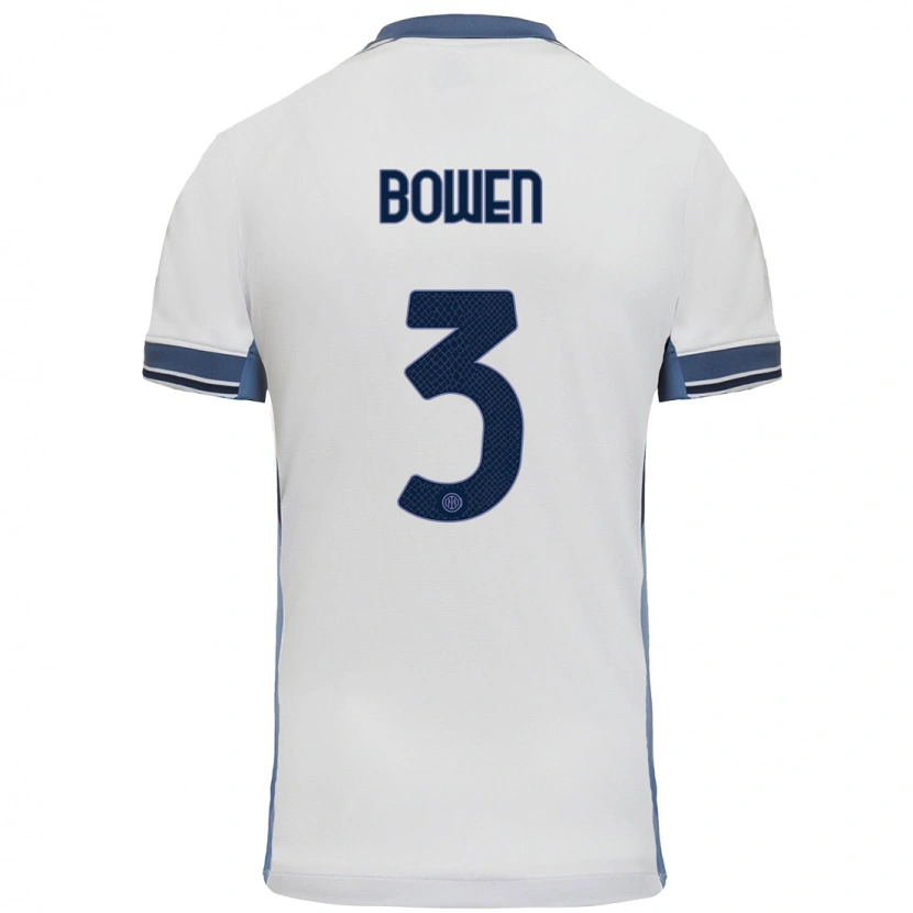 Danxen Dames Katie Bowen #3 Wit Grijs Uitshirt Uittenue 2024/25 T-Shirt