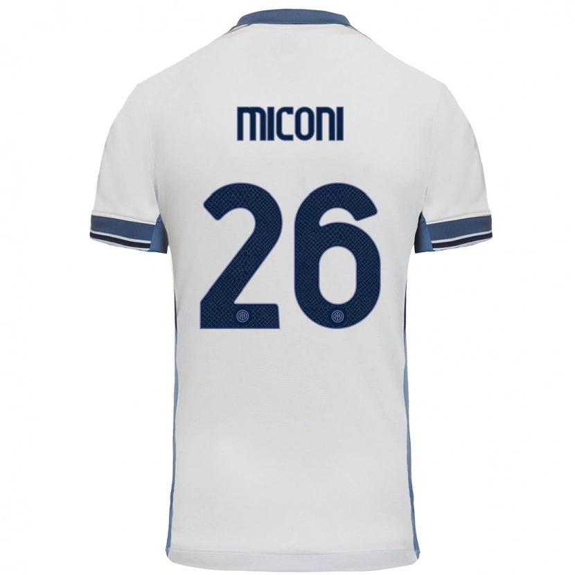 Danxen Dames Riccardo Miconi #26 Wit Grijs Uitshirt Uittenue 2024/25 T-Shirt