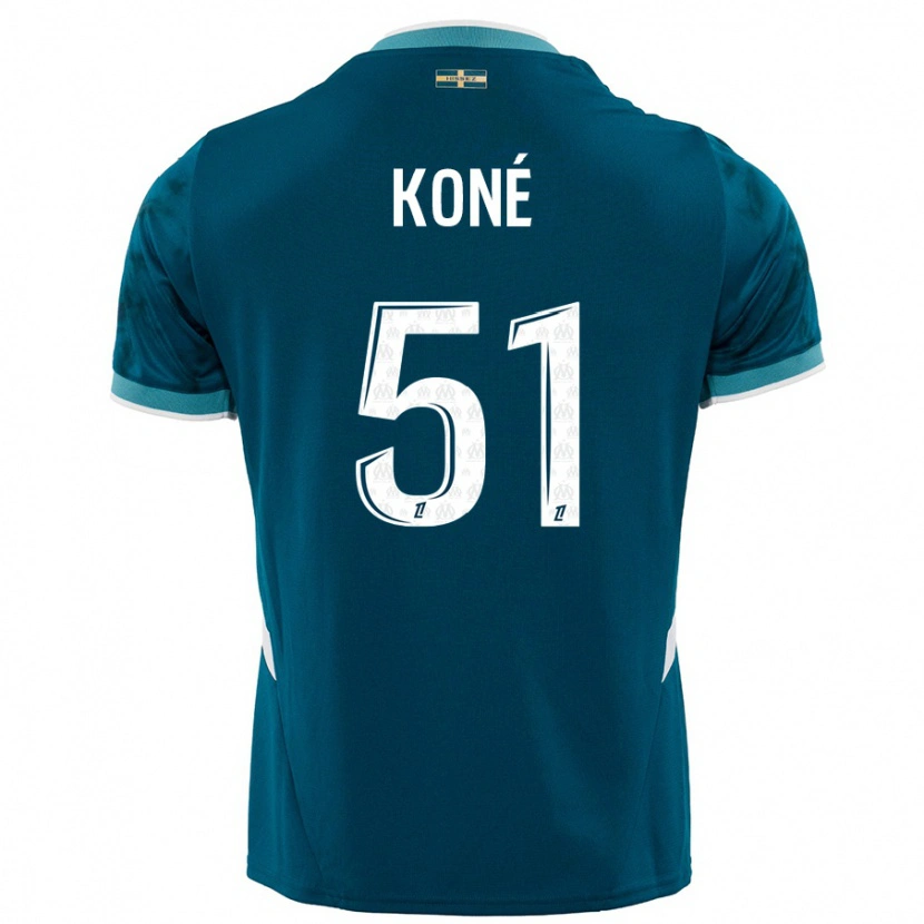 Danxen Dames Ismaël Koné #51 Turkoois Blauw Uitshirt Uittenue 2024/25 T-Shirt