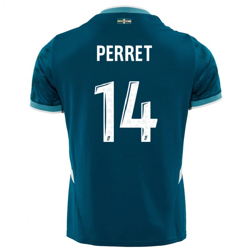Danxen Dames Jenny Perret #14 Turkoois Blauw Uitshirt Uittenue 2024/25 T-Shirt