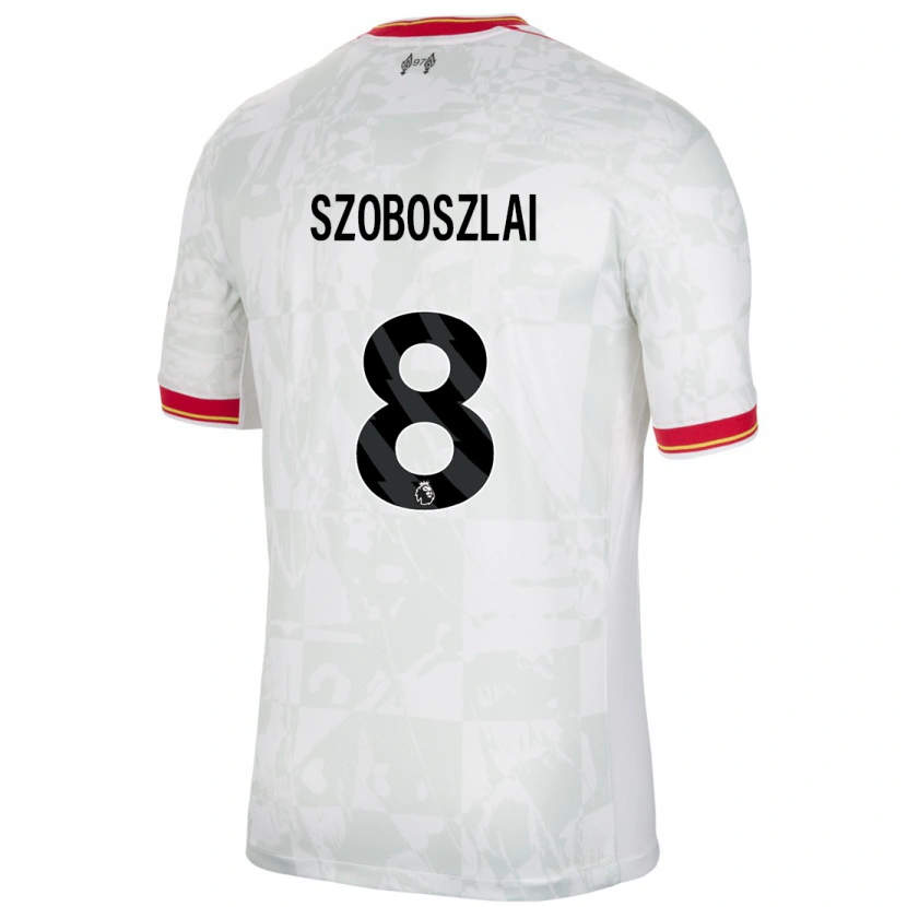 Danxen Dames Dominik Szoboszlai #8 Wit Rood Zwart Thuisshirt Derde Tenue 2024/25 T-Shirt