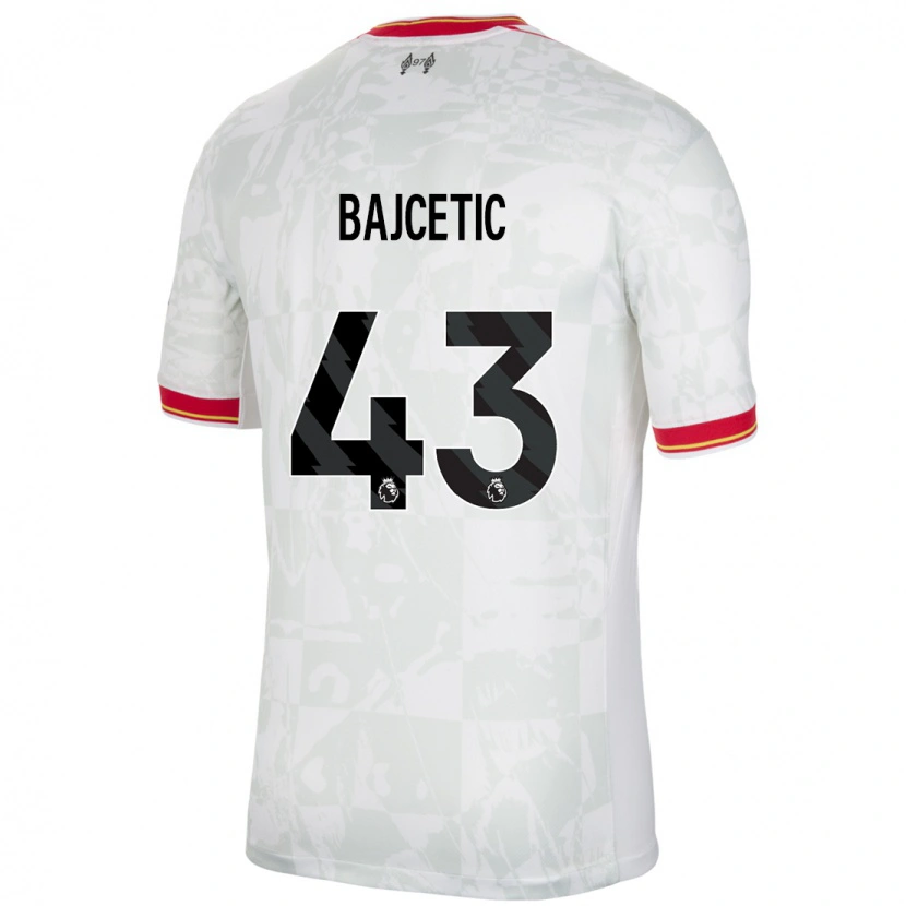 Danxen Dames Stefan Bajcetic #43 Wit Rood Zwart Thuisshirt Derde Tenue 2024/25 T-Shirt